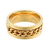201 Stainless Steel Curb Chain Finger Ring for Women RJEW-N043-30LG-2