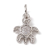 Brass Micro Pave Cubic Zirconia Charms ZIRC-F132-32P-1