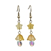 Star & Mushroom Glass Dangle Earrings EJEW-JE06175-3