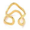 Ion Plating(IP) 304 Stainless Steel Irregular Open Cuff Ring for Women RJEW-A043-26G-3