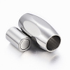 Smooth 304 Stainless Steel Magnetic Clasps with Glue-in Ends X-STAS-H402-33P-6mm-2