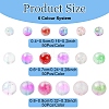 150Pcs 3 Styles Frosted Spray Painted Glass Beads Strands GLAA-YW0004-34A-3