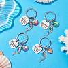 7Pcs 7 Colors Mermaid Alloy Keychain KEYC-JKC00940-2