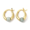Natural Malaysia Jade Round Beaded Hoop Earrings EJEW-A099-03G-05-2