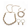 Cowrie Shell Beads Jewelry Sets SJEW-JS01023-1