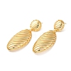 Oval Brass Dangle Stud Earrings EJEW-G382-18G-2