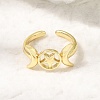 Brass Open Cuff Rings for Women RJEW-K322-01G-1