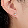 Cubic Zirconia Horse Eye Stud Earrings LS2614-1-2