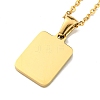 Ion Plating(IP) Rectangle with Initial Letter 304 Stainless Steel Pendant Necklace NJEW-R265-04G-P-2