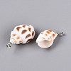 Brass & Natural Spiral Shell Pendants SHEL-Q029-16P-2