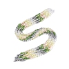 Electroplate Imitation Jade & Opaque & Transparent Glass Beads Strands EGLA-Q135-4x6MM-01E-2