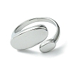 304 Stainless Steel Oval Open Cuff Ring RJEW-Z028-01P-2