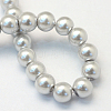 Baking Painted Pearlized Glass Pearl Round Bead Strands X-HY-Q330-8mm-62-4