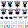 16 Sets 8 Colors Glitter Plastic Doll Eye with Eyelashes DOLL-GF0001-02-1