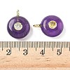 Natural Amethyst Flat Round Pendants G-H318-01G-11-3