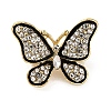 Zinc Alloy Rhinestone  Lapel Pins for Backpack Clothes JEWB-D305-02G-G-1