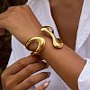 Elegant 304 Stainless Steel Fluid Shape Open Cuff Bangles for Women KV3982-3