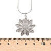 304 Stainless Steel Flower Pendant Round Snake Chain Necklaces for Women NJEW-G188-02P-5