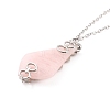 Rose Quartz Pendant Necklaces NJEW-E154-07P-3