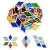 Olycraft 36Pcs 6 Colors Colored Glass Mosaic Tiles DIY-OC0009-44-1