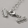 Brass Micro Pave Clear Cubic Zirconia Ends with Chains FIND-WH20023-216P-02-2
