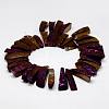 Electroplated Natural & Dyed Agate Bead Strands G-N0169-001G-1