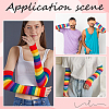Rainbow Stripe Cotton Long Oversleeves for Clothing Protector AJEW-WH0009-20-5