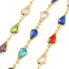 Brass Glass Teardrop Link Chains CHC-R001-04G-02-1