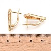 Brass Micro Pave Cubic Zirconia Hoop Earring Finding KK-N261-42G-3