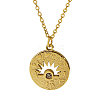 Stylish 304 Stainless Steel Sunbeam Pendant Necklaces for Women Daily Wear YM0399-1-1
