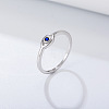 Evil Eye 925 Sterling Silver Micro Pave Cubic Zirconia Finger Rings for Women FS-WG42376-04-1