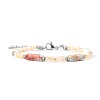 Bohemian Dyed Synthetic Shoushan Stone Cuboid and Glass Beaded Bracelets with 304 Stainless Steel End Chains PX2979-10-1