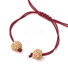Natural Lava Rock & Dyed Natural White Jade & Glass Seed Beaded Braided Bracelets BJEW-MZ00063-04-4