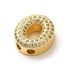 Brass Micro Pave Clear Cubic Zirconia Charms ZIRC-C009-01G-O-2