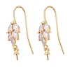 Brass Micro Pave Cubic Zirconia Earring Hooks KK-K244-40G-1