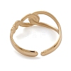 Ion Plating(IP) 304 Stainless Steel Hollow Knot Open Cuff Rings for Women RJEW-G285-75G-3