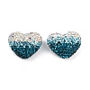 Gradient Color Heart Shaped Polymer Clay Rhinestone Beads CLAY-NH0002-03C-1