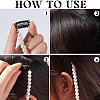 4Pcs 4 Styles Plastic Pearl with Iron Hair Clips OHAR-GF0001-36-6