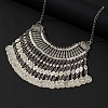 Tibetan Style Zinc Alloy Coin Tassel Chunky Bib Necklaces for Women FS-WGCC506-02-2