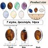 14Pcs 7 Styles Brass Natural Gemstone Connector Charms G-FH0001-79-4