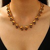 Halloween Skull Alloy Bib Necklaces for Women NJEW-A061-01AG-2
