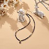 Cubic Zirconia Teardrop Pendant Necklace with Natural Kyanite Beaded Chains NJEW-JN04121-01-3