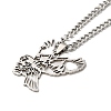 304 Stainless Steel Hollow Pendant Necklaces NJEW-H022-01P-2