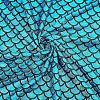 Sparkly Hologram Spandex Mermaid Printed Fish Scale Fabric AJEW-WH0277-38-1