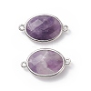 Platinum Tone Brass Amethyst Links connectors G-F339-B10-3