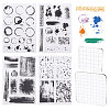 Globleland 4 Sheets 4 Styles PVC Plastic Stamps DIY-GL0005-01-1