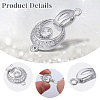  6Pcs Brass Fold Over Clasp with Crystal Rhinestone KK-CA0002-69B-5