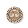 Flat Round Wood Bracelet Display Trays PAAG-PW0009-01E-1