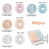 800Pcs 4 Colors Transparent Acrylic Beads FACR-TA0001-03-9