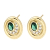 Brass Micro Pave Cubic Zirconia Stud Earrings EJEW-G471-13G-03-4